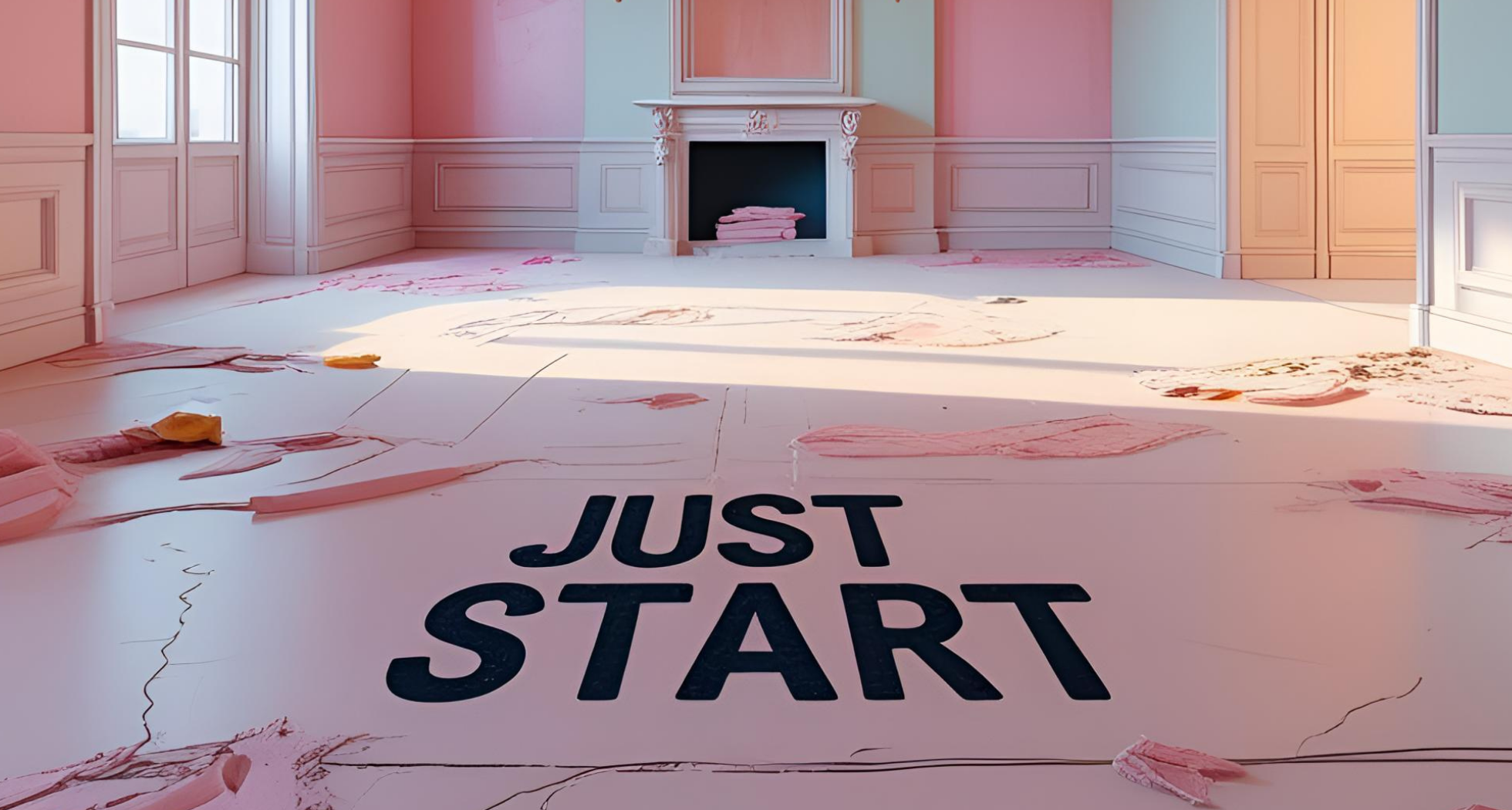 Kreative Werkzeuge in leuchtender Anordnung — Pinsel, Farben, Energie